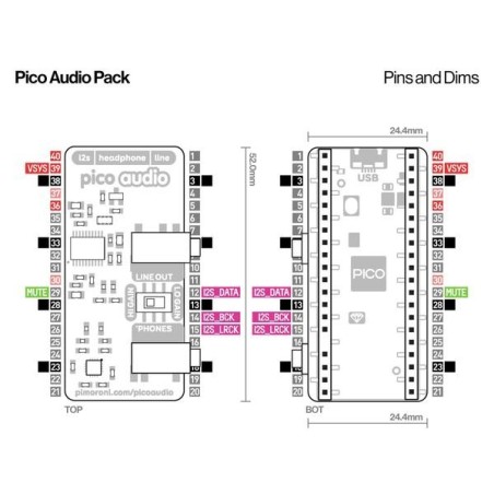 Pico Audio Pack (Line-Out and Headphone Amp) - Pim 544