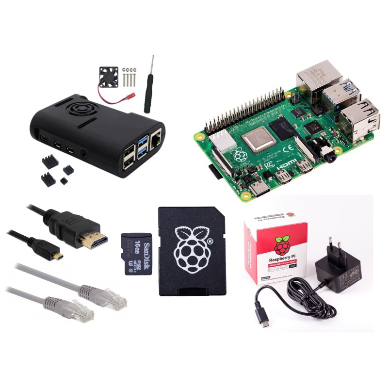 Raspberry Pi 4 - 4Gb - model B - Fan kit - 2019 - Met heatsinks en actieve ventilator