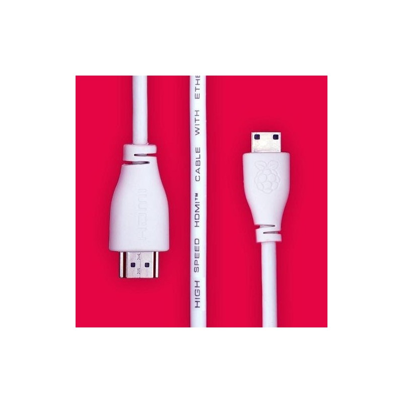 Mini-HDMI to HDMI adapter cable, 1meter, white Mini-HDMI to HDMI adapter cable, 1meter, white