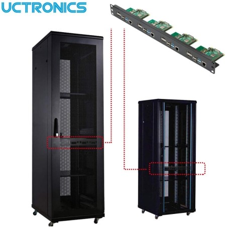 UCTRONICS 19" rack voor de Pi met micro HDMI adapterborden