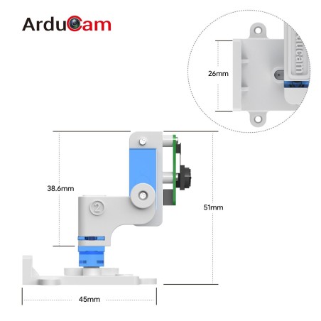 Arducam Pan Tilt Platform voor de Raspberry Pi camera