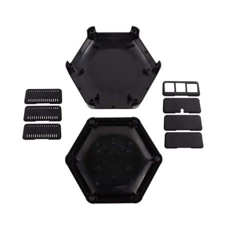 HEX-BOX Raspberry Pi 4 behuizing, zwart - CBHEX1-PI4-BK