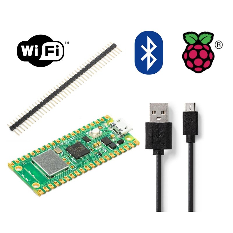 Raspberry Pi Pico W - essentials kit - inclusief WiFi Raspberry Pi Pico W - essentials kit - inclusief WiFi