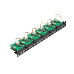 19" rack for 6 pieces of Raspberry Pi - including PoE HAT, Power switch and SD-adapter - U6166 - UCTRONICS