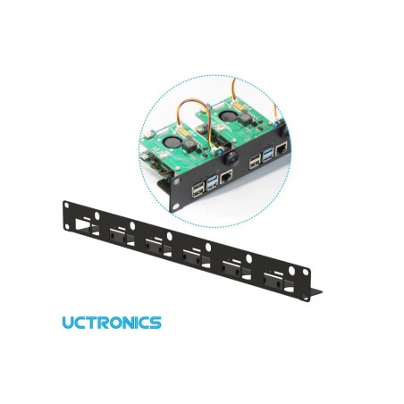 19" rack voor 6 stuks Raspberry Pi - inclusief PoE HAT, Power switch en SD-adapter - U6166 - UCTRONICS