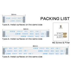Set van 3 PCIe kabels [3cm 5cm 8cm], voor Raspberry Pi 5