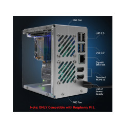 Pironman 5 - NVMe M.2 SSD PCIe - mini PC case voor Raspberry Pi 5