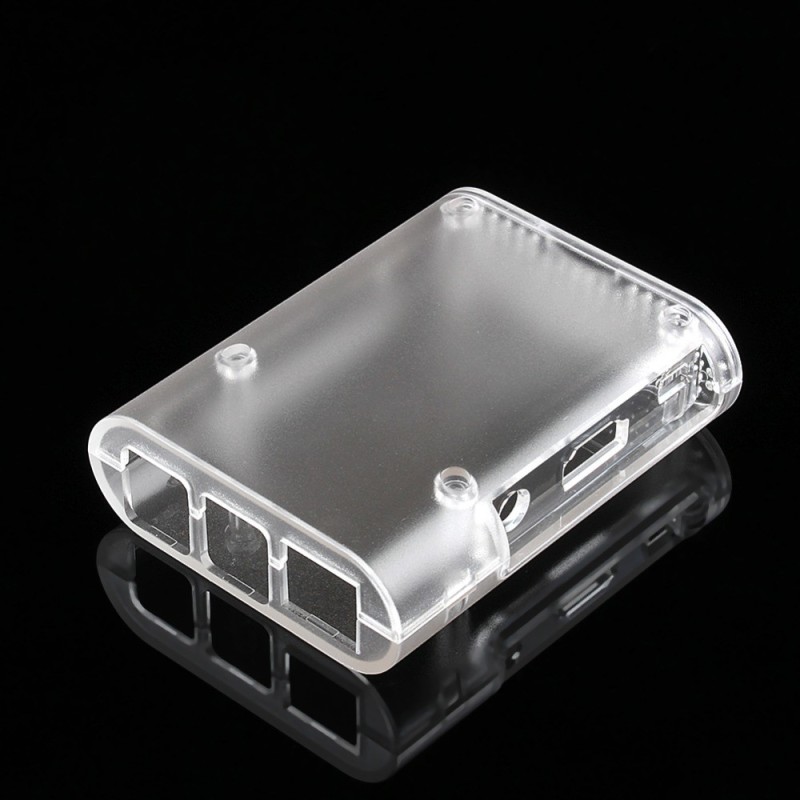 Mat-transparante behuizing Raspberry Pi 3B+, 3B, 2B en B+ Mat-transparante behuizing Raspberry Pi 3B+, 3B, 2B en B+