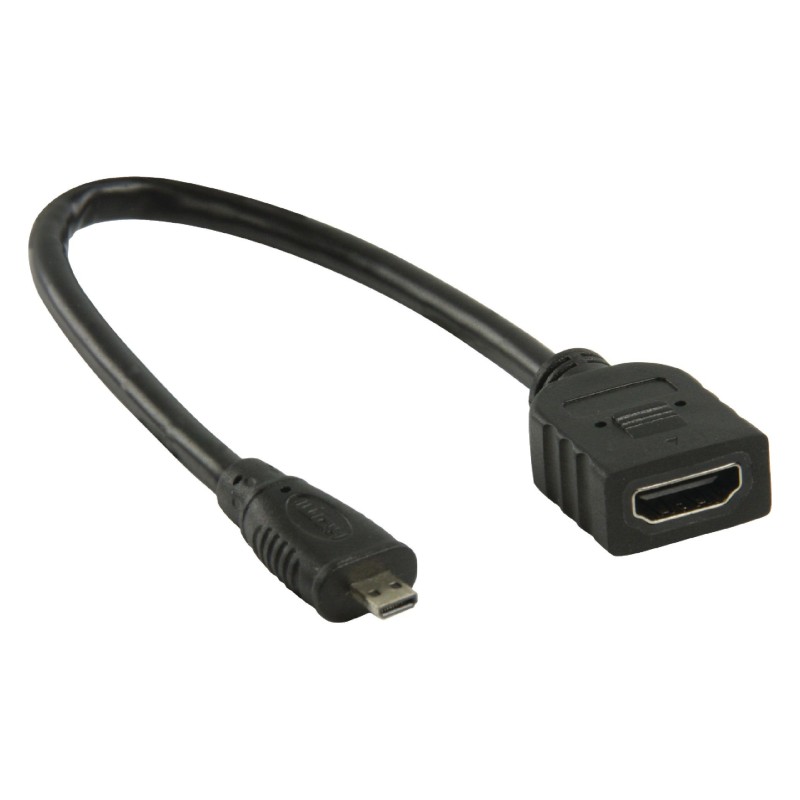 Micro-HDMI to HDMI socket adapter cable black 0.2m Micro-HDMI to HDMI socket adapter cable black 0.2m