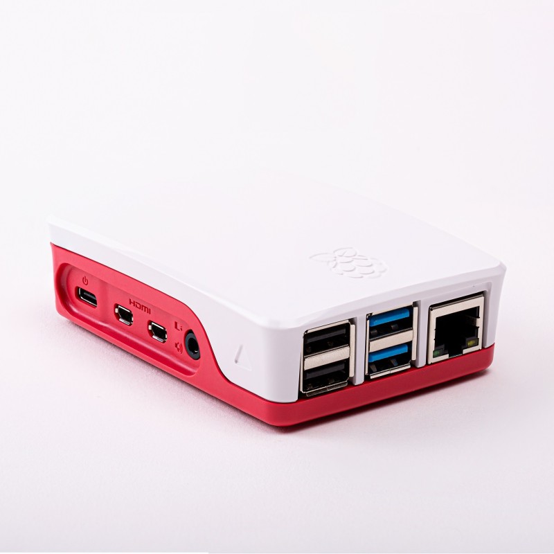 Officiele Raspberry Pi 4B behuizing - wit-rood Officiele Raspberry Pi 4B behuizing - wit-rood