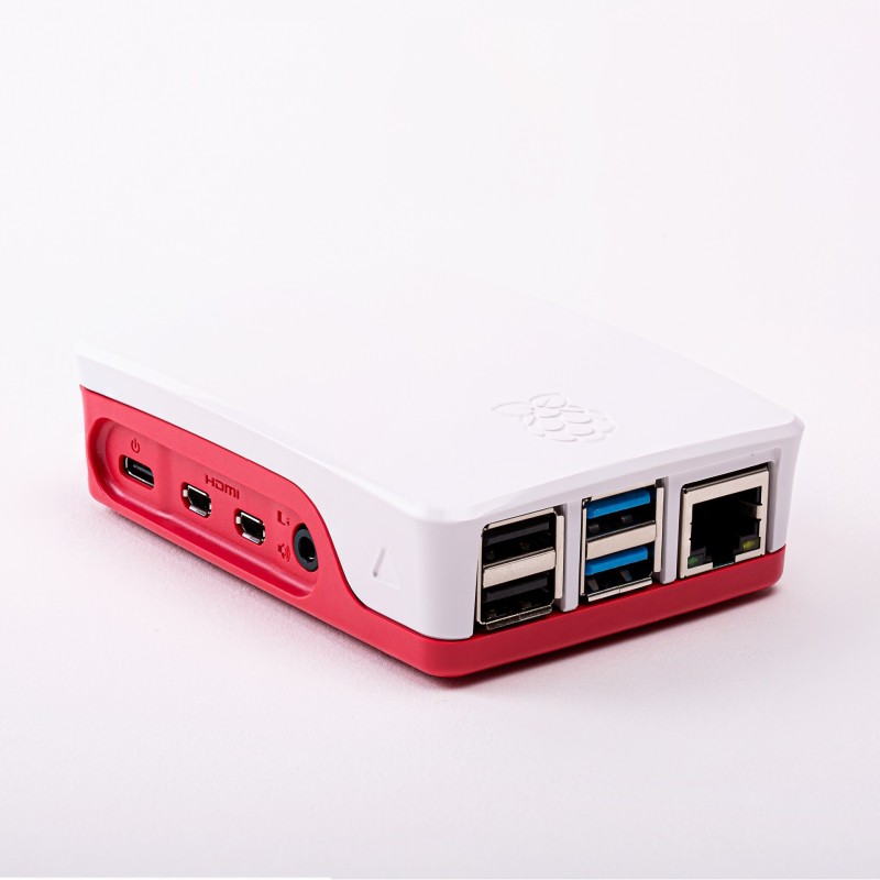 Officiële Raspberry Pi 4B behuizing - wit-rood