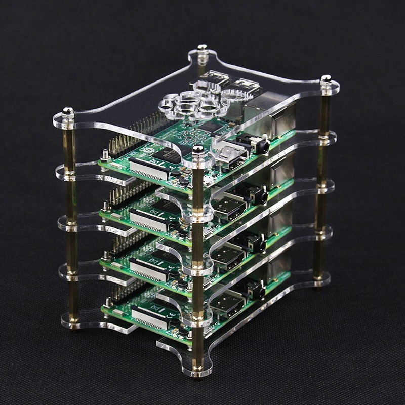 Stapelbare behuizing - helder - voor 4 Raspberry Pi's Stapelbare behuizing - helder - voor 4 Raspberry Pi's